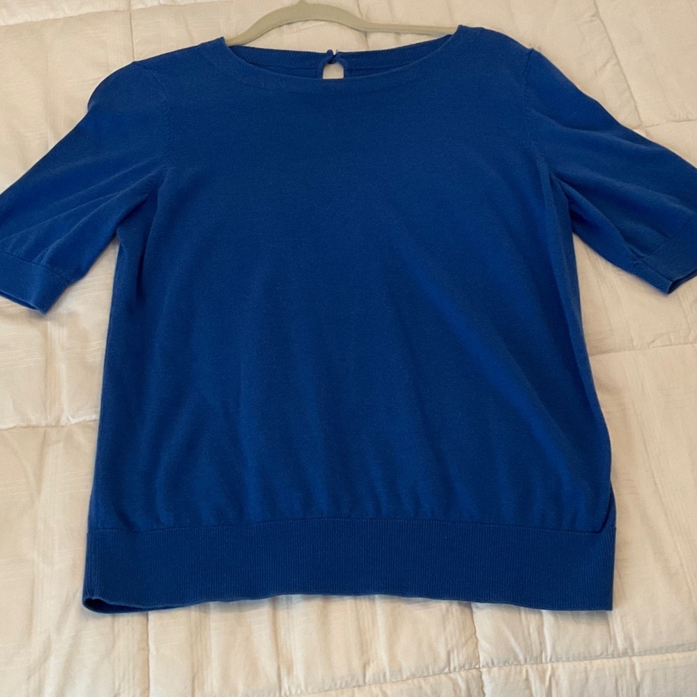 Cobalt blue cotton knit top medium